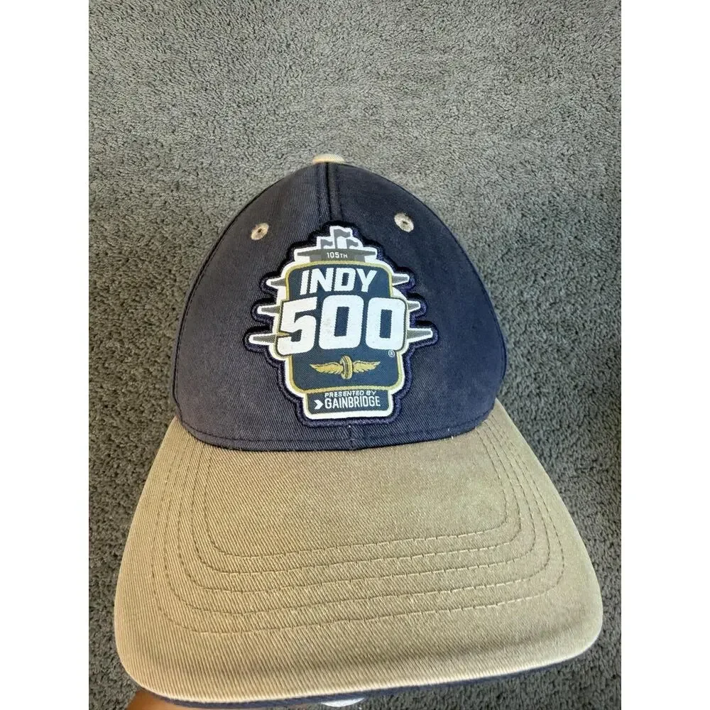 Indy 500 Hat Cap Strap Back Mens One Size Blue IndyCar Racing Gainbridge